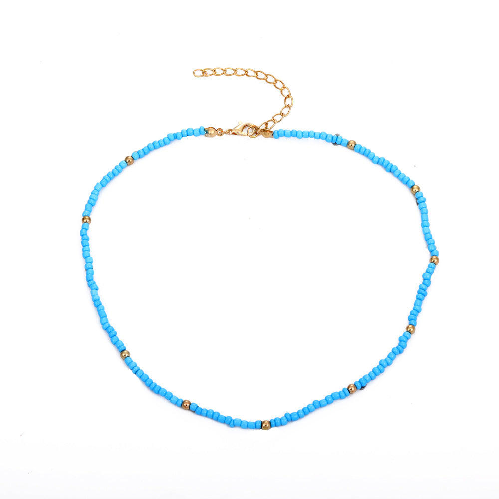 Beaded Colorful Small Beads Summer Beach Clavicle Necklaces