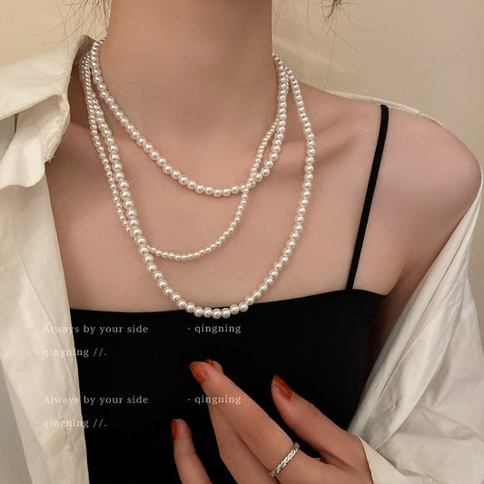 Fashion Pearl Simple Vintage Design Clavicle Necklaces