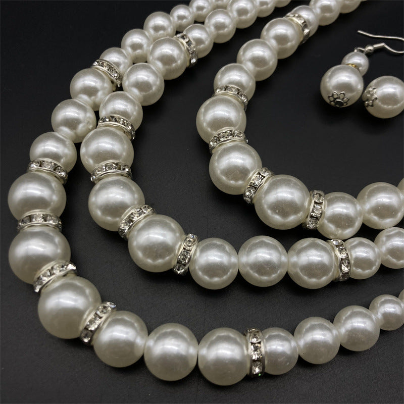 Imitation Pearl Set Of Ornaments Retro Necklaces