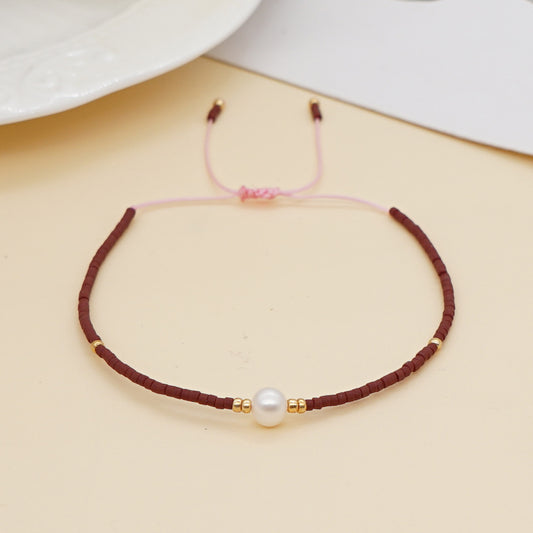 Women's Bohemian Style Natural Freshwater Pearl Rice Bracelets