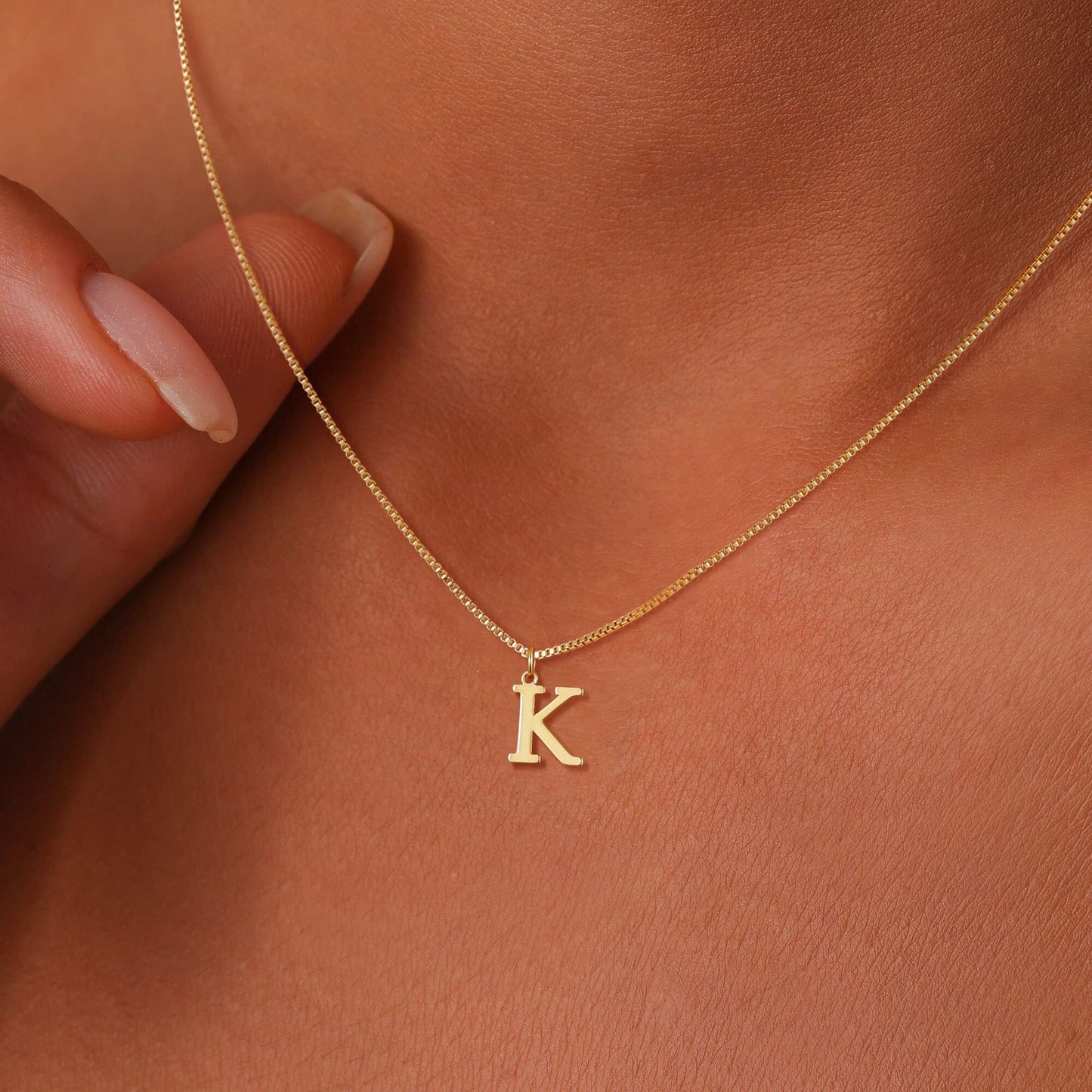 English Letter Creative Simple Box Chain Necklaces