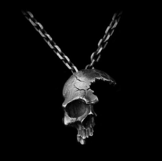 Men's Half Face Skull Vintage Alloy Pendant Necklaces