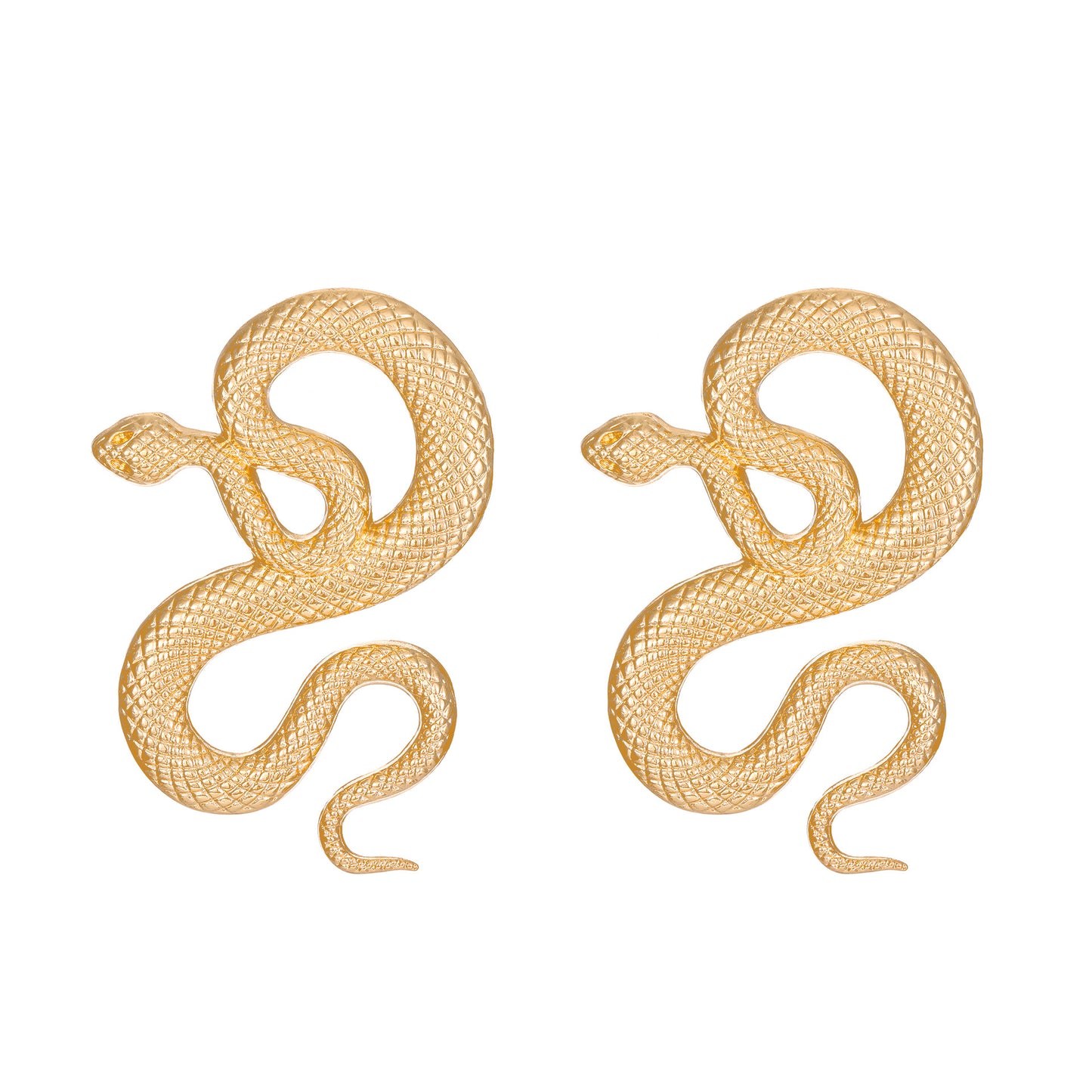 Women's Snake Punk Style Metal Winding Cobra Earrings