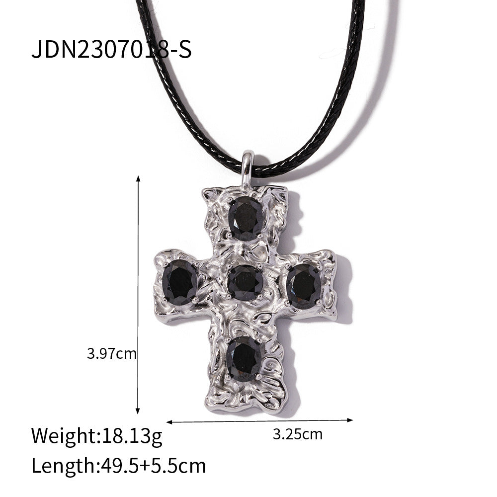 Trendy Stainless Steel Wax Rope Hammer Necklaces