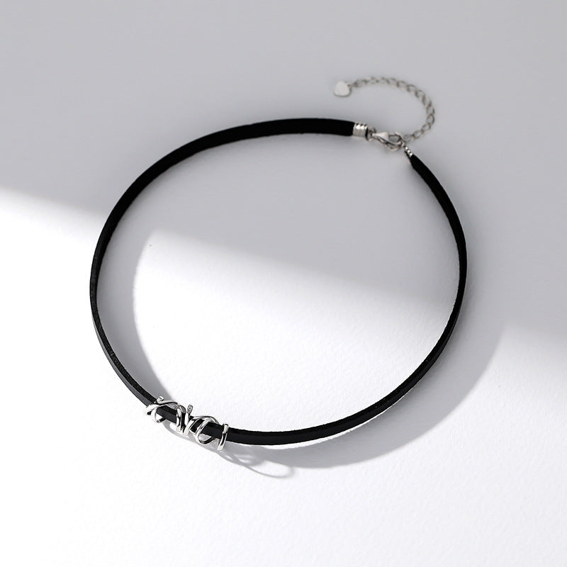 Chain Female Neck Band Black Leather Necklaces