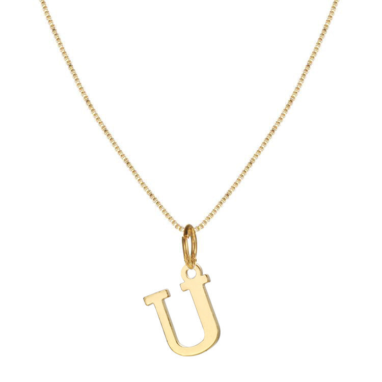 English Letter Creative Simple Box Chain Necklaces