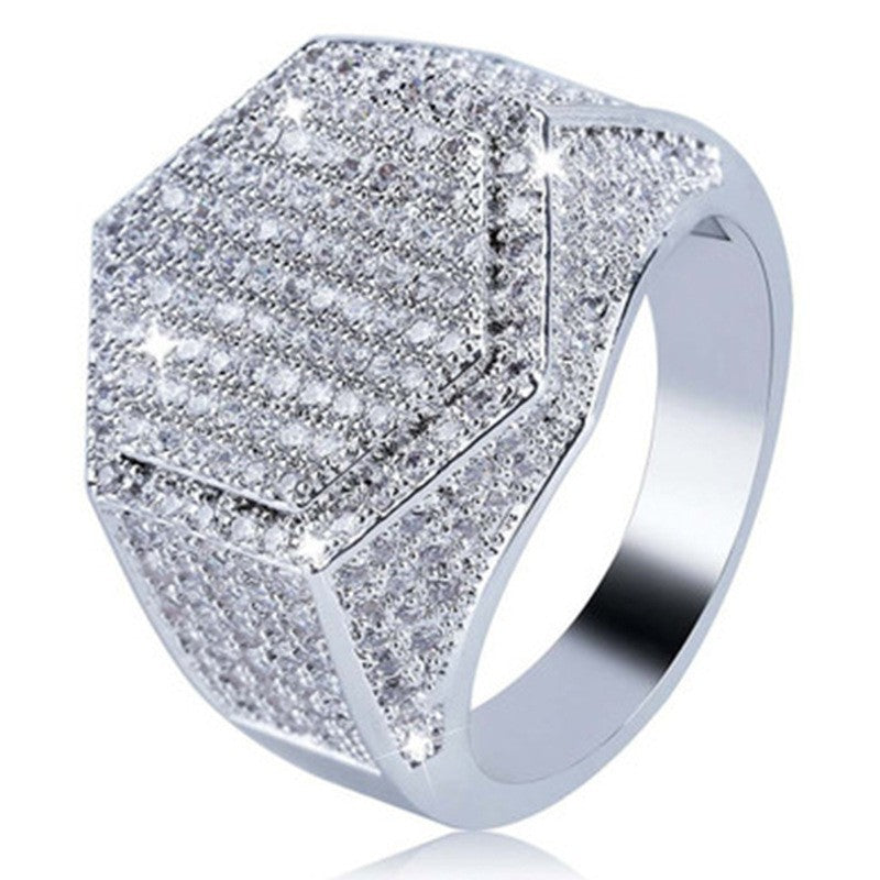 Men's Diamond Popular Domineering Man's Hand Jewelry Rings