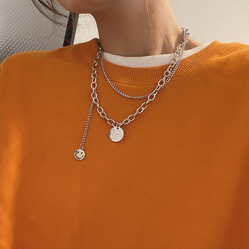 Women's Accessories Hip Hop Clavicle Chain Double Layer Necklaces