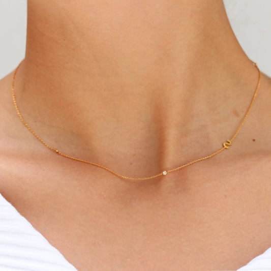 Wind Letter Three-dimensional Stainless Steel Gold-plated Necklaces