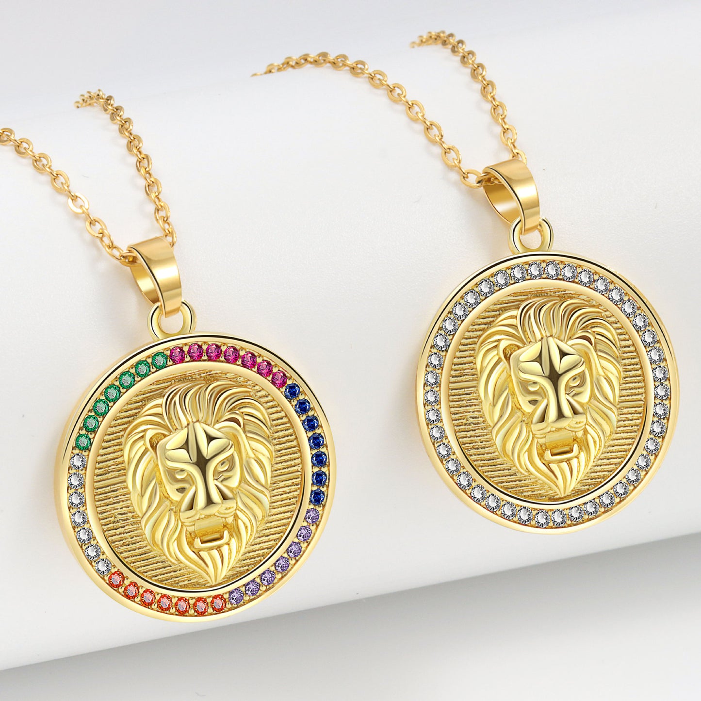 Hip Hop Ear Accessories Gold-plated Lion's Head Necklaces