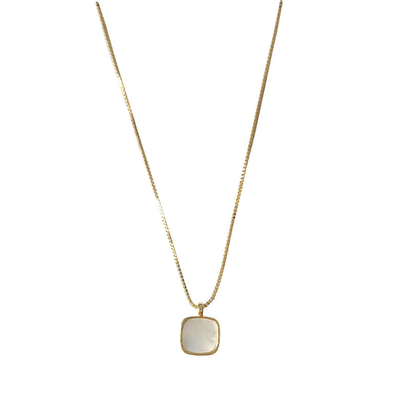 Clavicle Chain Shell Square Simple Geometric Necklaces