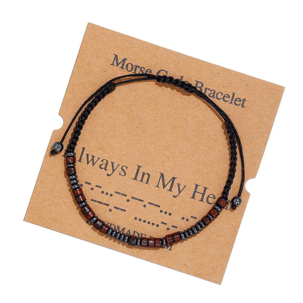 Woven Moss Password Letter Number Couple Bracelets