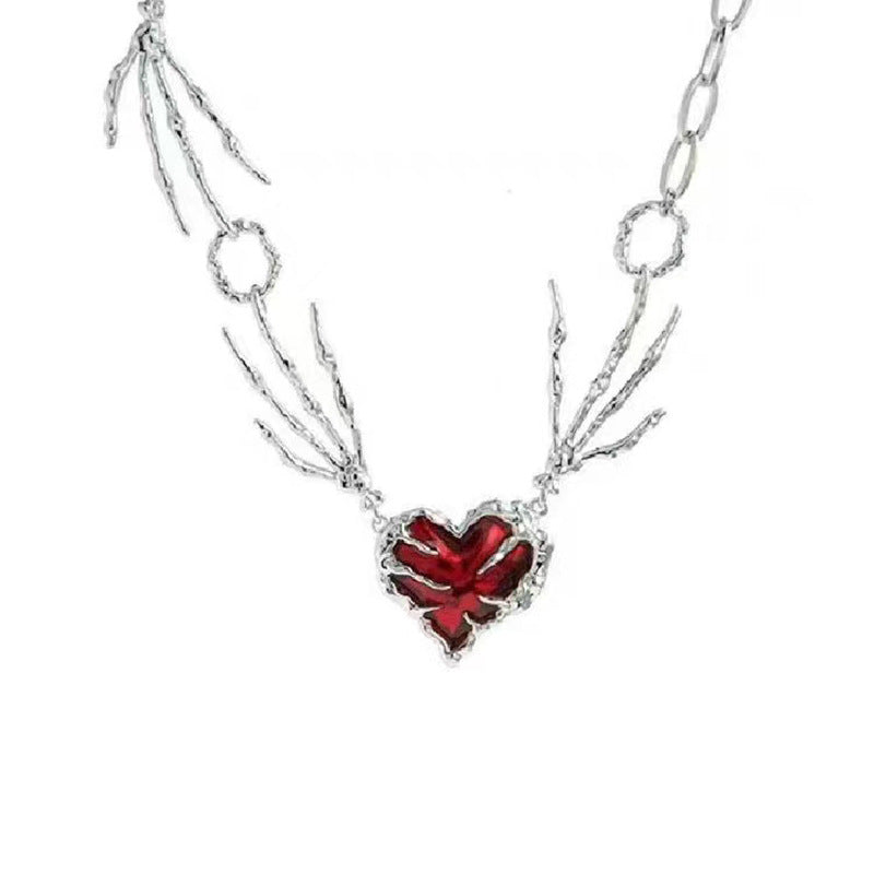 Pendentif d'amour rouge foncé pour femmes, griffe fantôme pour colliers