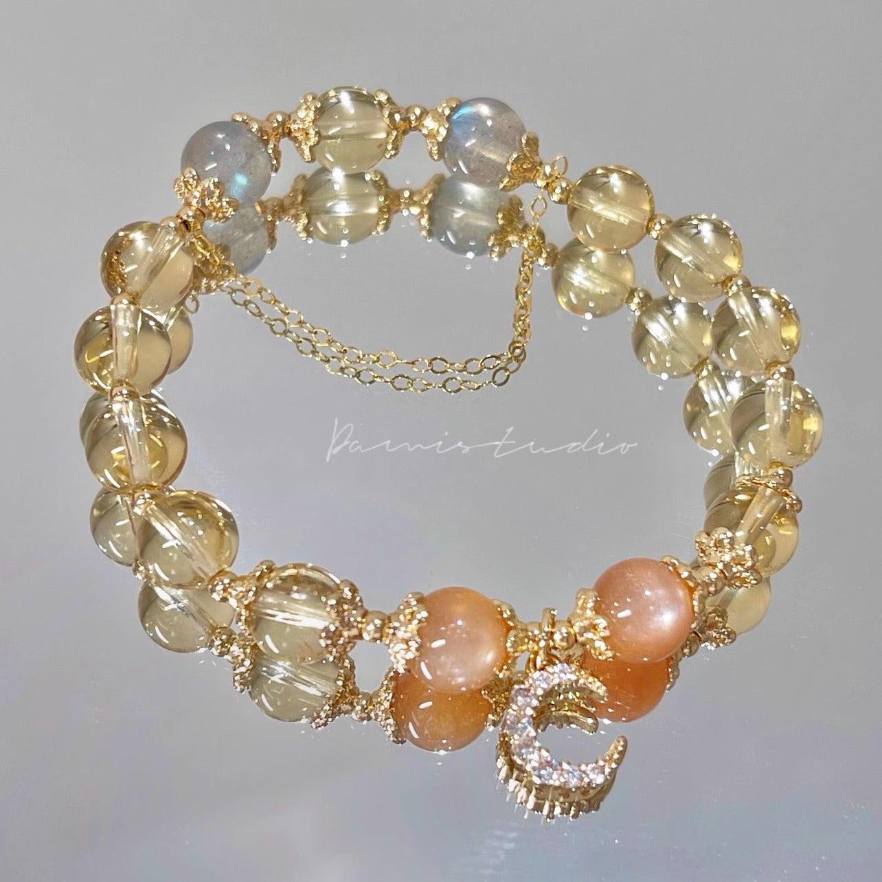 Moonstone Gold Sun Stone Gilded Fortune Bracelets