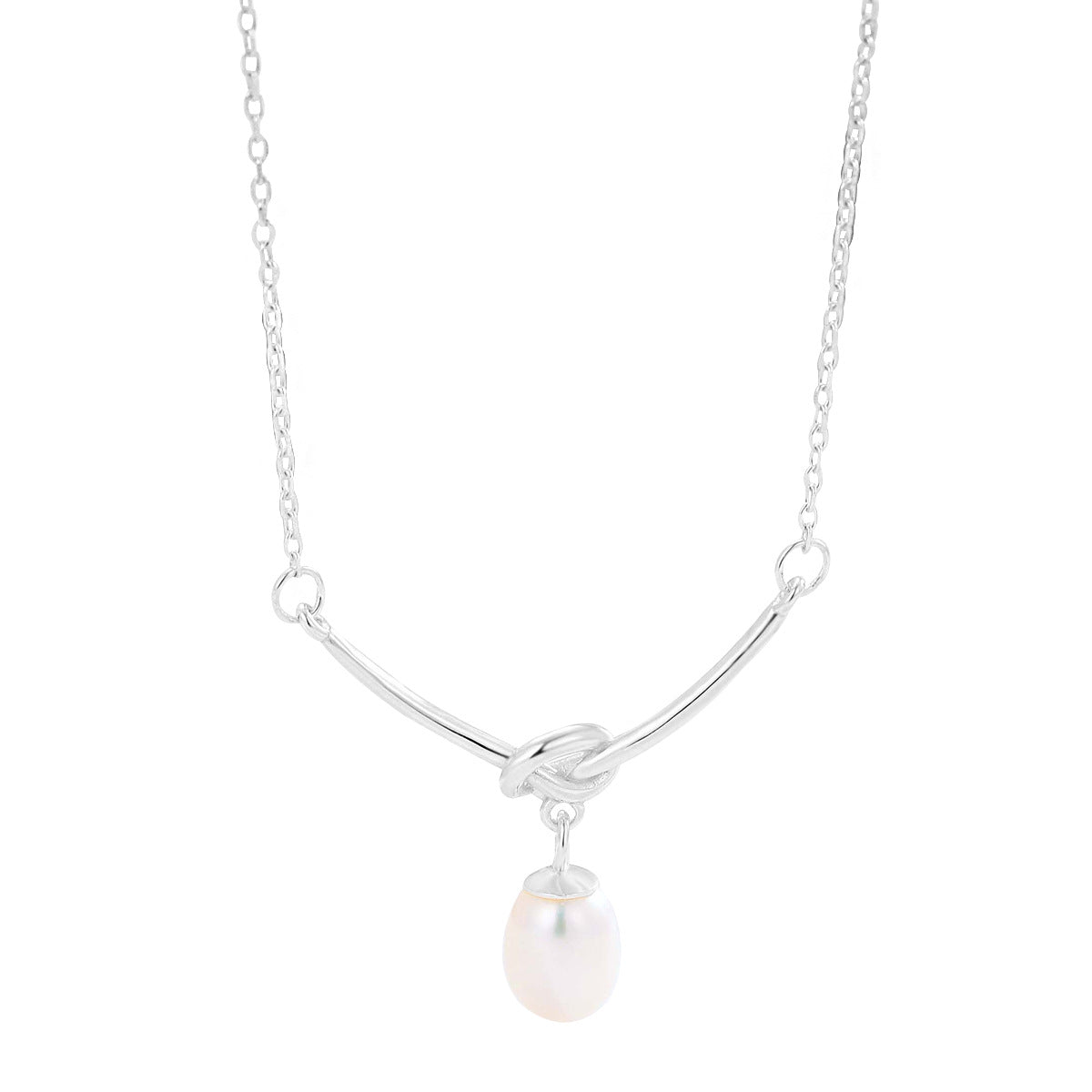 Women's Sier Freshwater Pearl U-shaped Temperamental Minority High-grade Necklaces