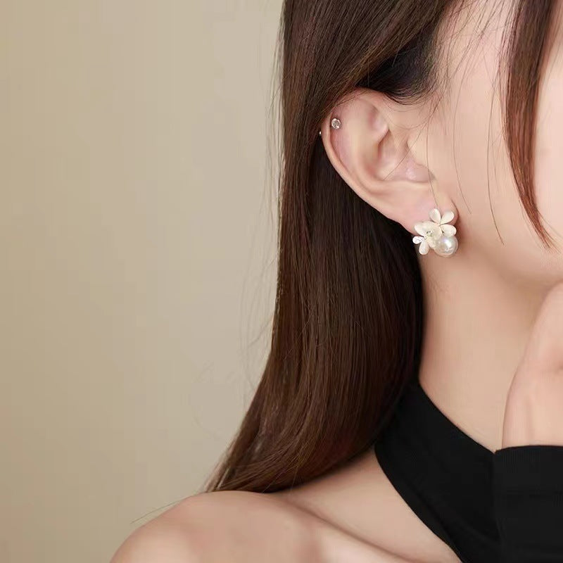 Women's Opal Flower Pearl High-grade Temperament Ear Earrings