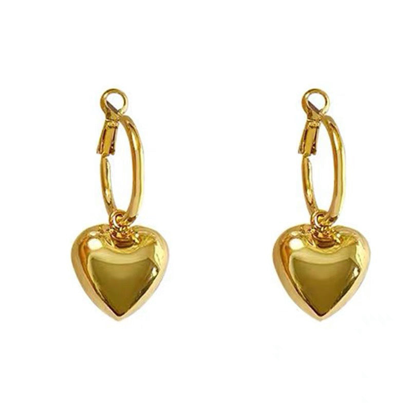 Exaggerated Super Large Love Heart Metal Ear Vintage Rings