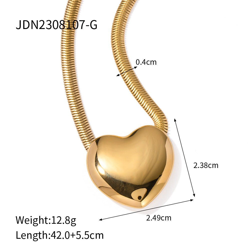 Colliers de chaîne de clavicule de tempérament d'acier inoxydable de coeur