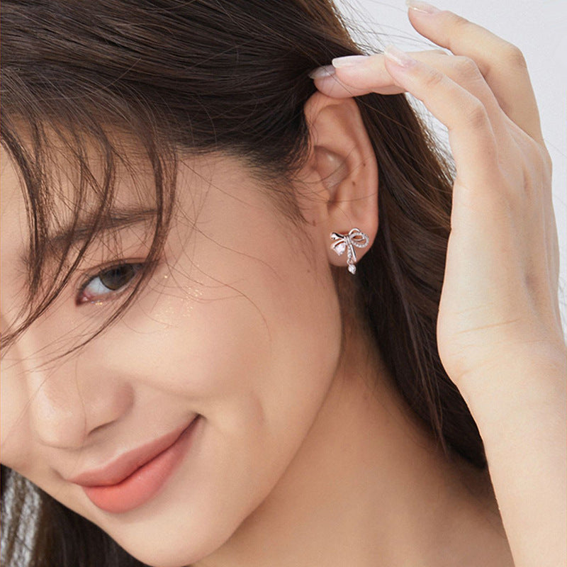 Knot Female Summer Bow Light Luxury Minority Design Earrings