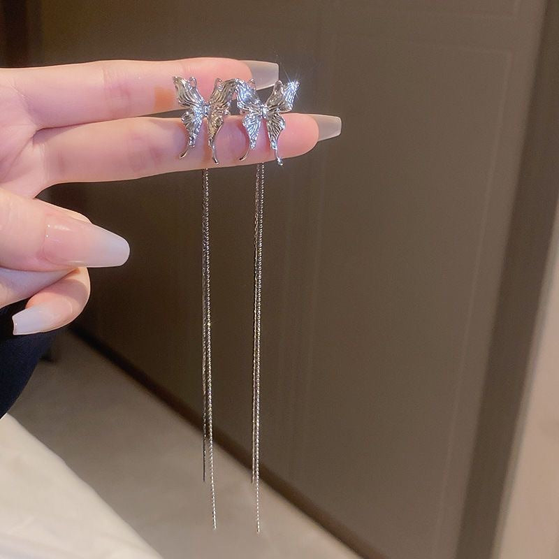 Women's Butterfly Ear Clip Long Design Fashion Earrings