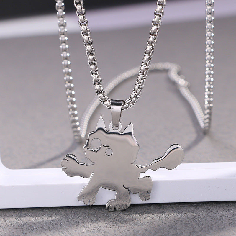 Women's & Men's & Cat Cute Cartoon Trendy And Stainless Steel Necklaces