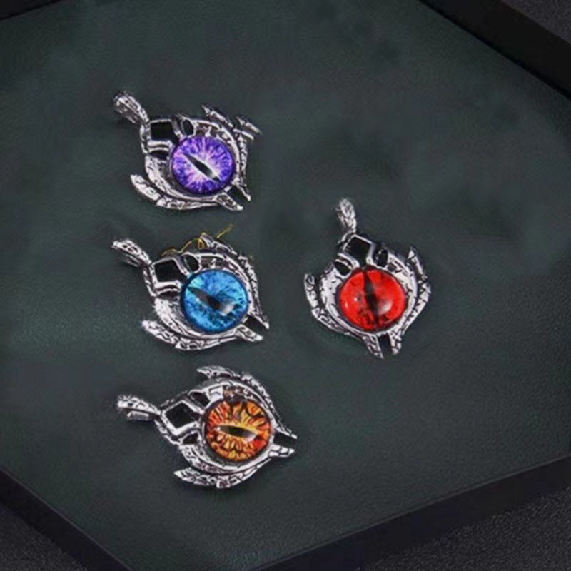 Steel Vintage Devil's Eye Unique Punk Style Alloy Pendant Necklaces