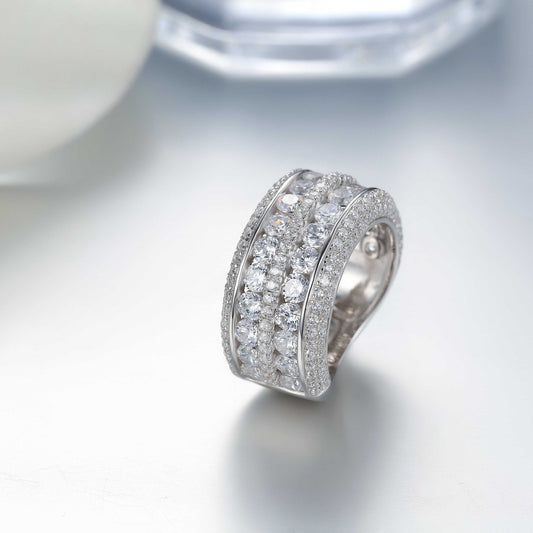 Shi Light Luxury Full Rhinestone Zircon Rings