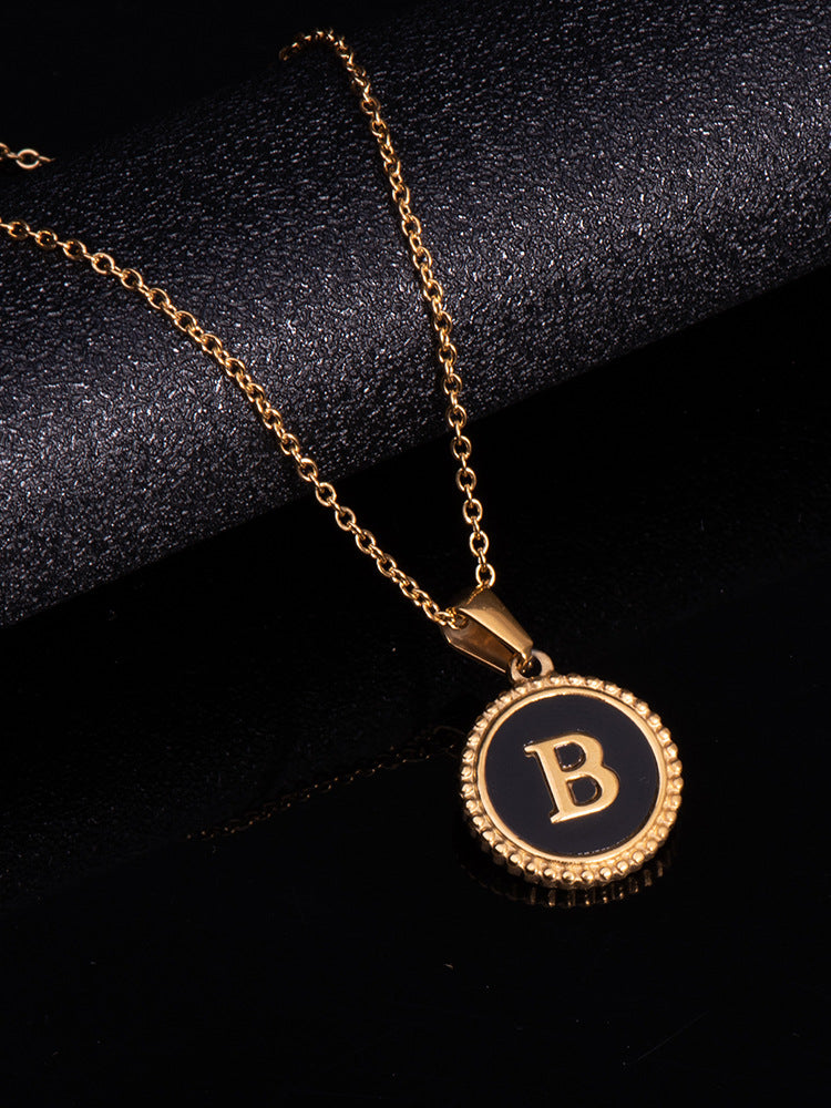 Gold Stainless Steel Letter Female Titanium Necklaces