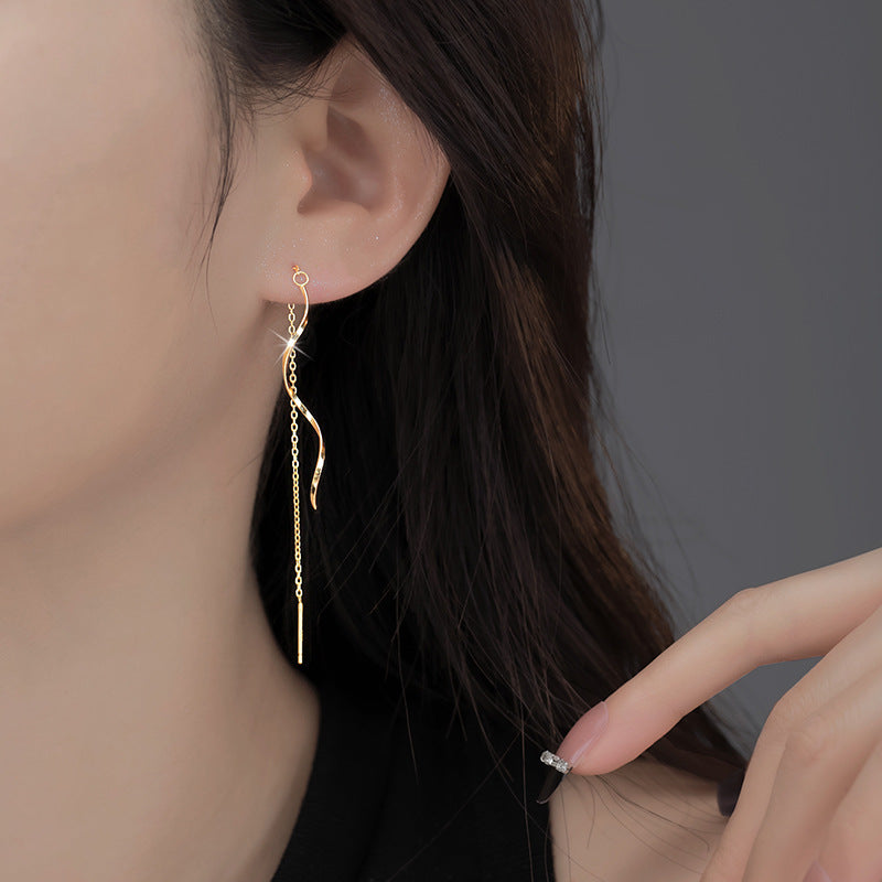 Women's Wavy Ear Threads Simple Fashionmonger Temperament Earrings