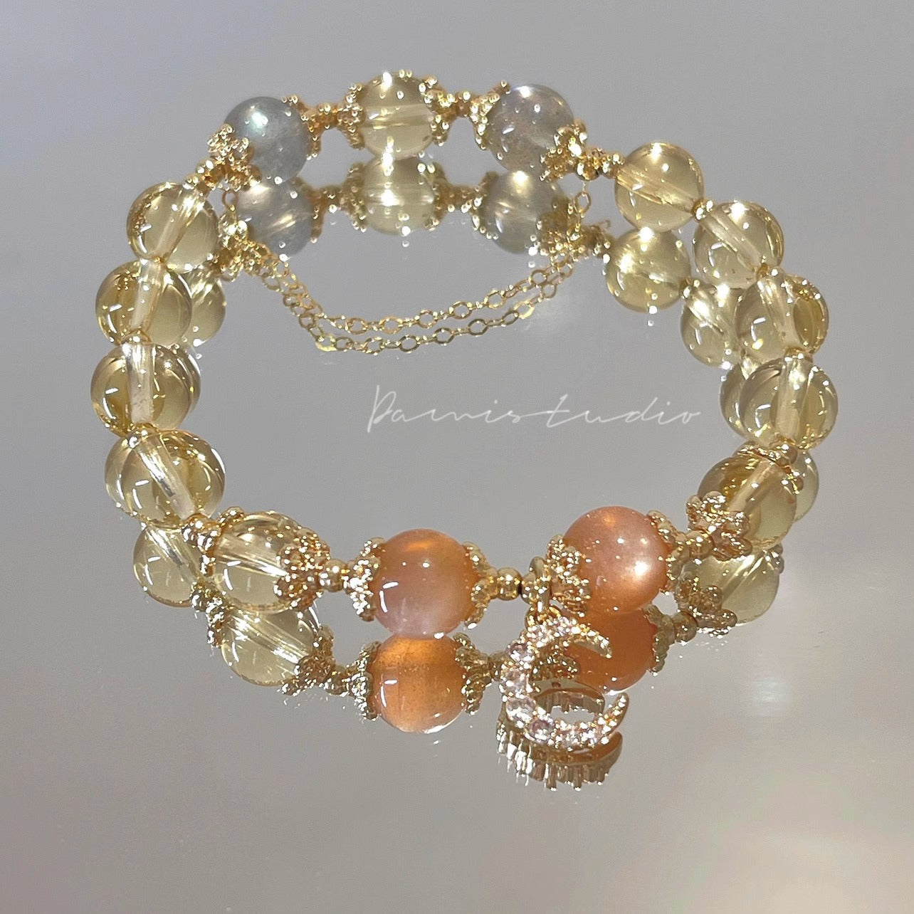 Moonstone Gold Sun Stone Gilded Fortune Bracelets