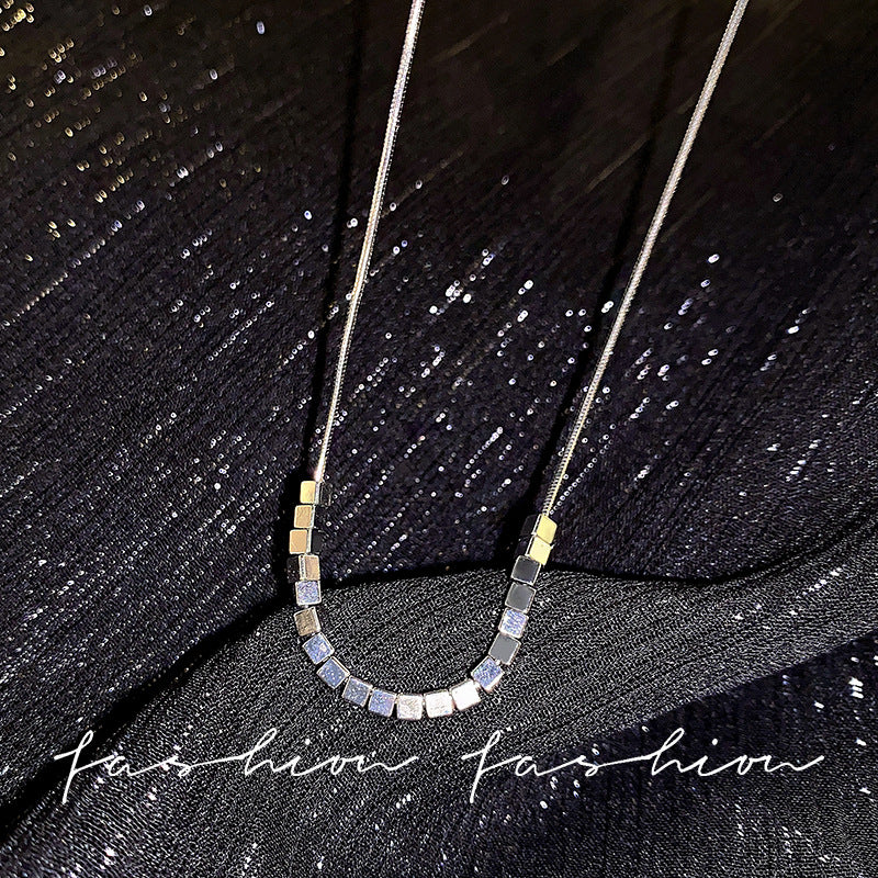 Sier Square Titanium Steel Clavicle Chain Female Fashion Necklaces