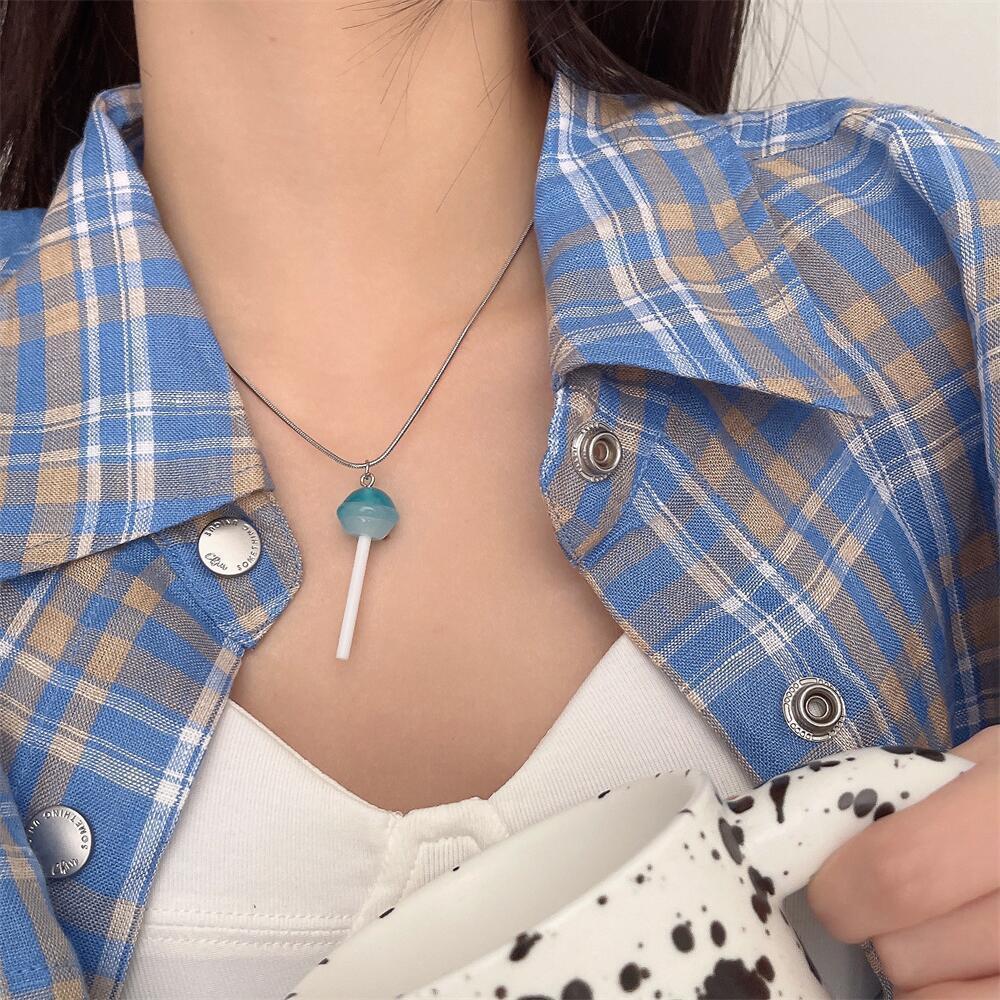 Female Cute Candy Color Crystal Pendant Fast Necklaces