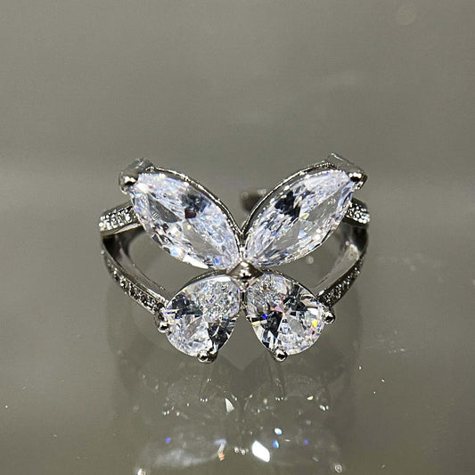 Women's Butterfly Live Streaming Imitation Imported Moissanite Carat High Rings