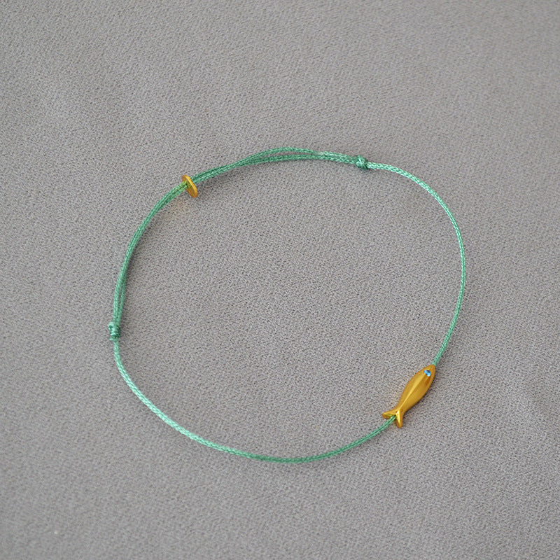 Bracelets simples et extrêmement fins en forme de petit poisson Koi doré