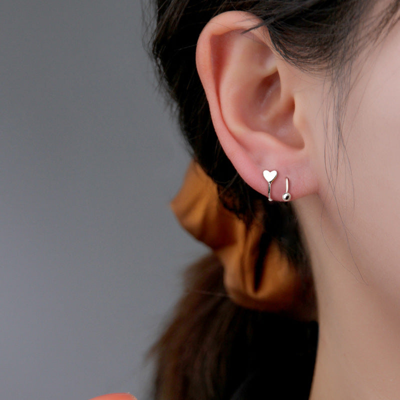 Women's Spring Design Glossy Love Screw Tightening Earrings