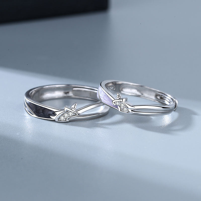 Unicorn Couple Sterling Sier Pair Design Rings