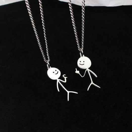 Stickman Bixin Colliers de couple à majeur vertical