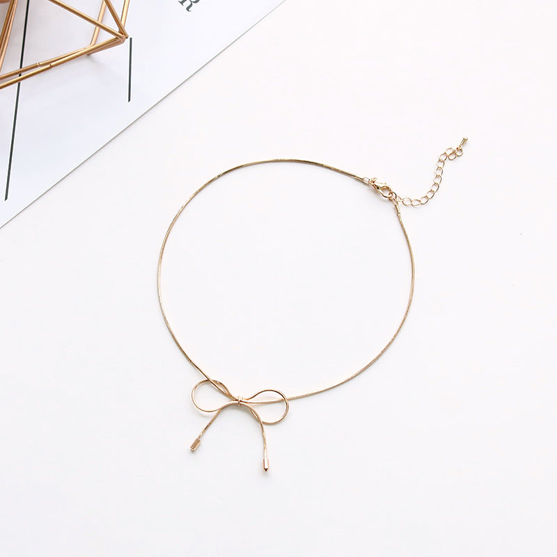 Minority Design Bow Female Clavicle Chain Necklaces