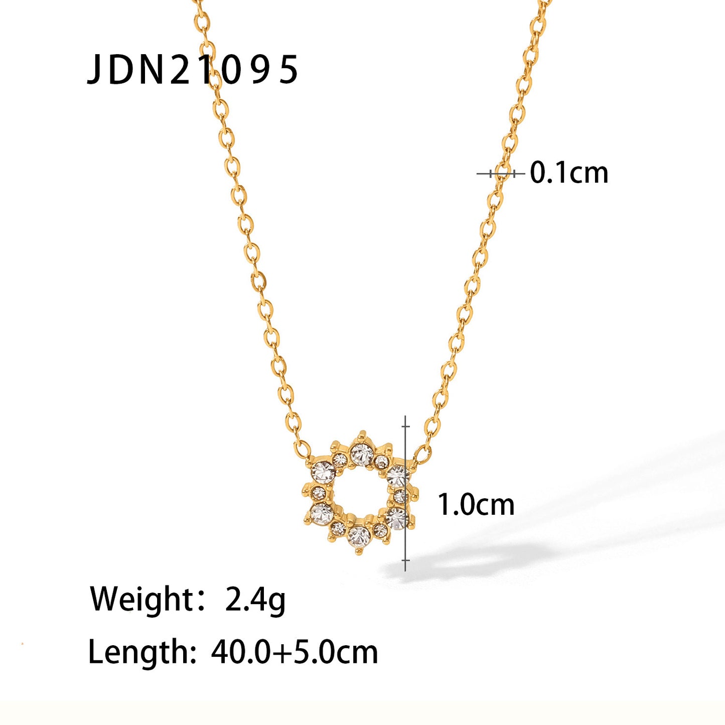 Women's Titanium Steel Gold Stainless Inlaid Zircon Necklaces