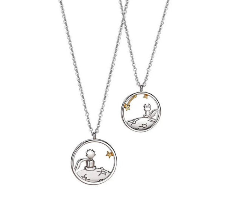 Fox Couple Korean Style Cartoon Character Meteor Pendant Necklaces