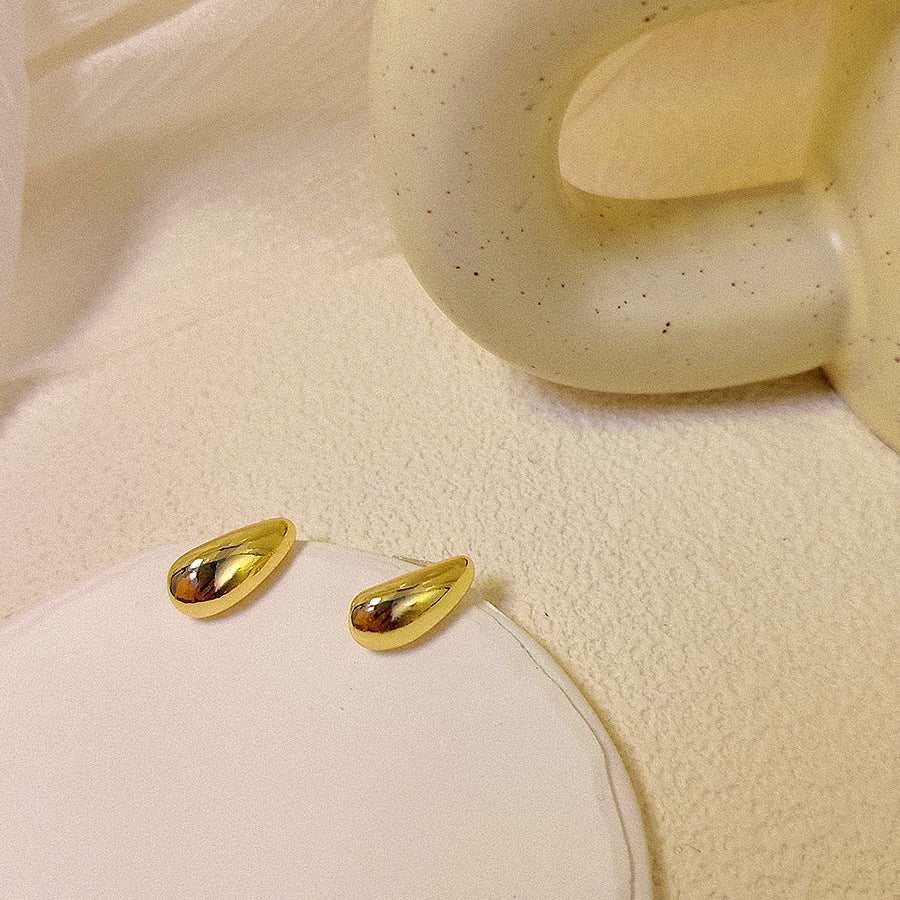 Sier Needle Beanie Metallic Ear Trendy Earrings