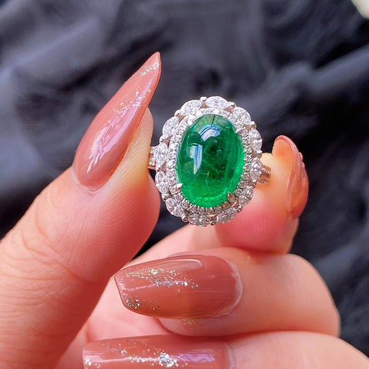 Simulation Emerald Tourmaline Open Female Luxury Rings