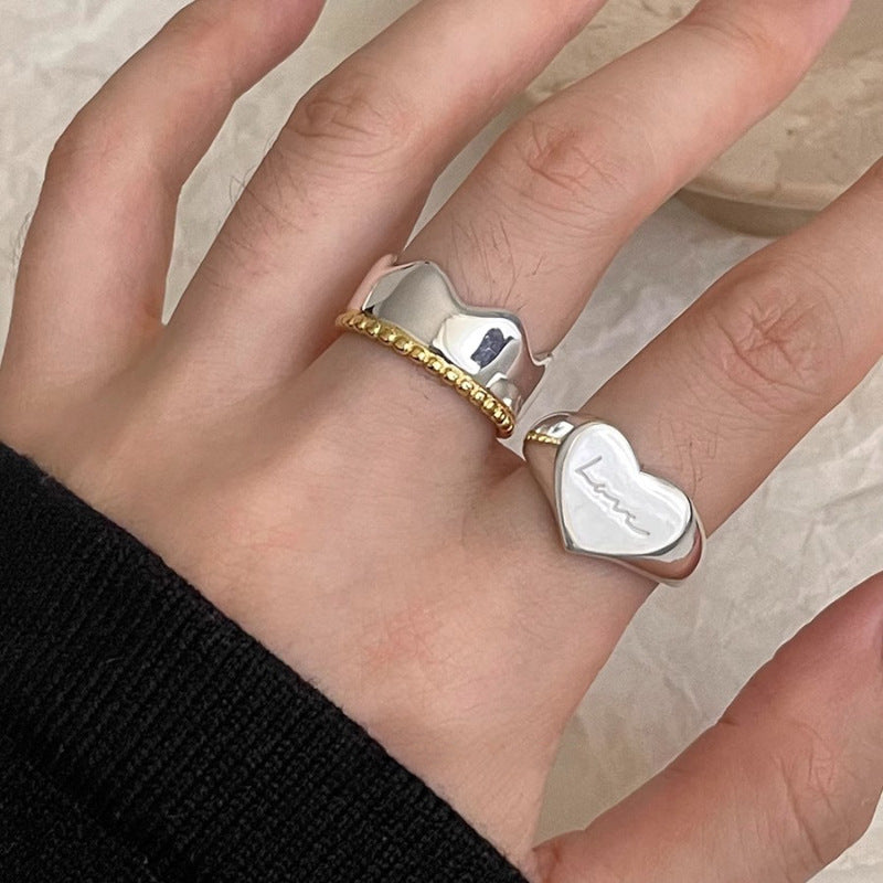 Women's Letters Love Heart-shaped Fashion Exquisite Simple Rings