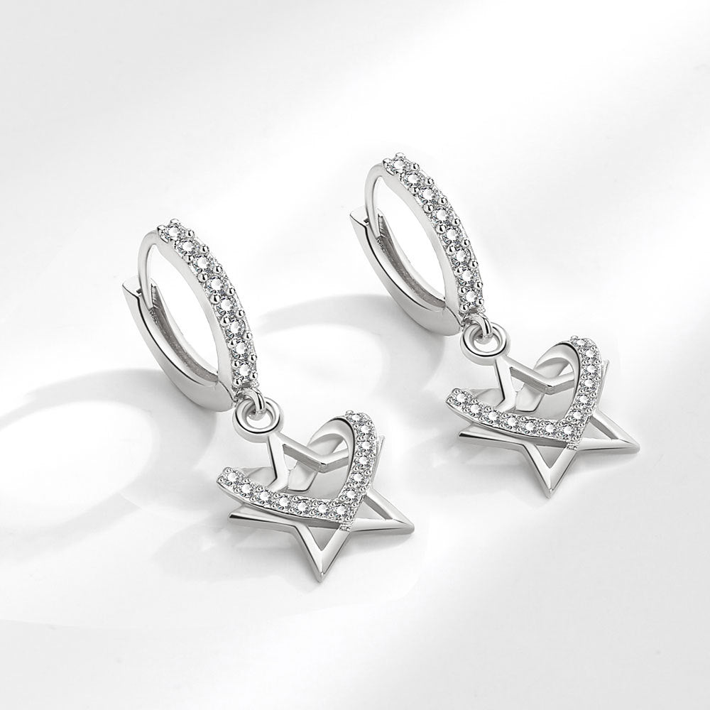 Fashion Personality Love Five-pointed Star Ear Earrings