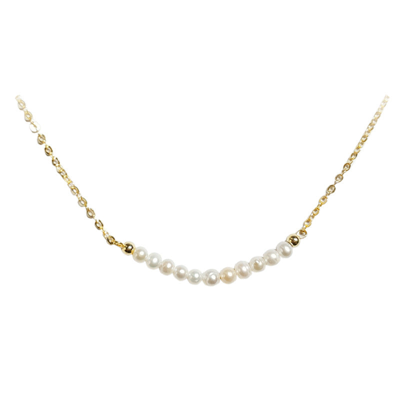 Gold-plated Freshwater Pearl Beautiful Simple Female Necklaces