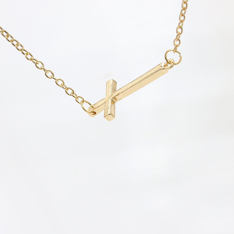 Diamond Cross Female Creative Design Geometric Necklaces