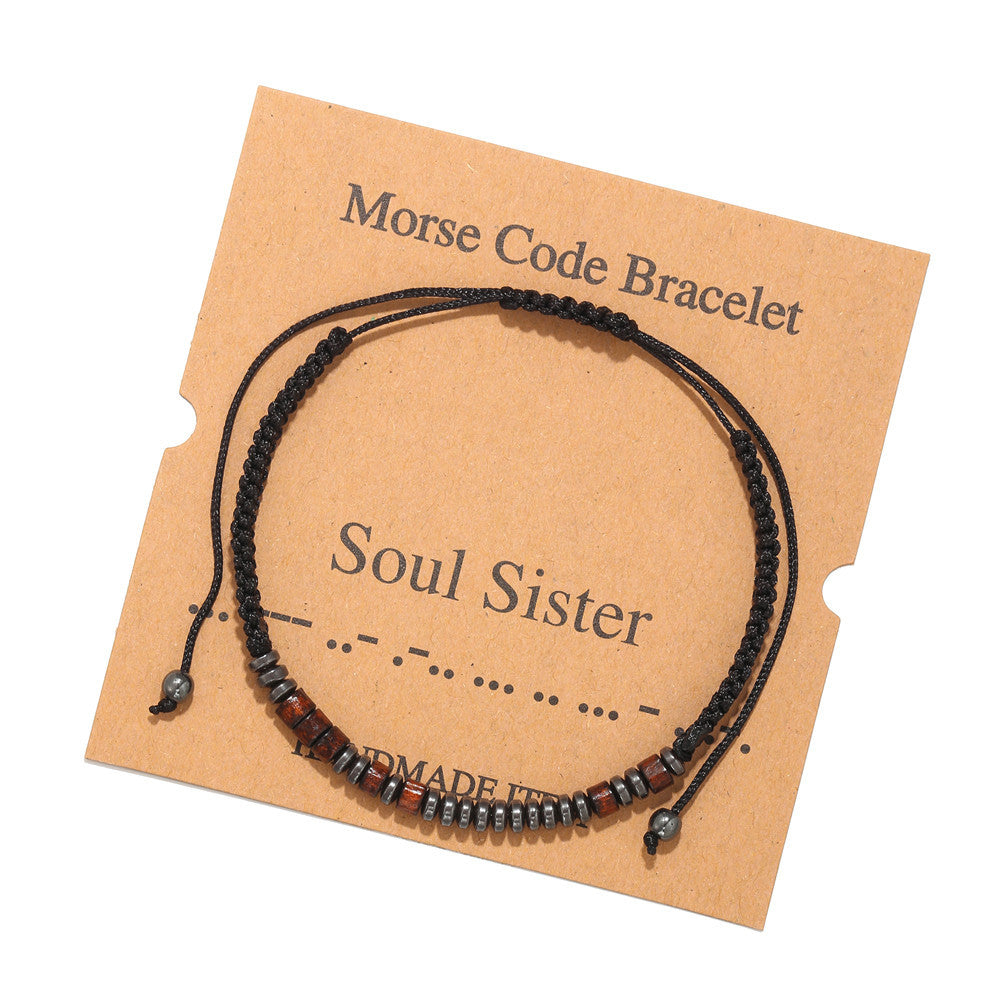 Woven Moss Password Letter Number Couple Bracelets