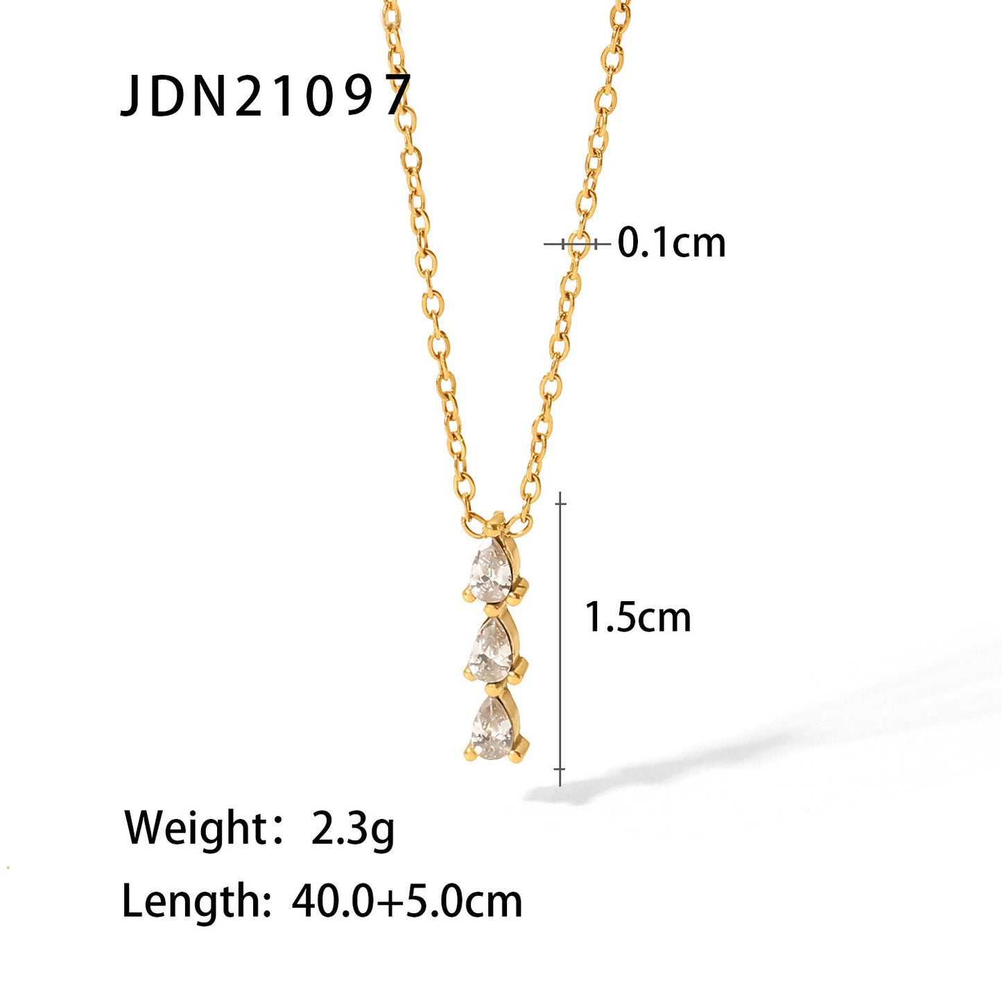 Women's Titanium Steel Gold Stainless Inlaid Zircon Necklaces