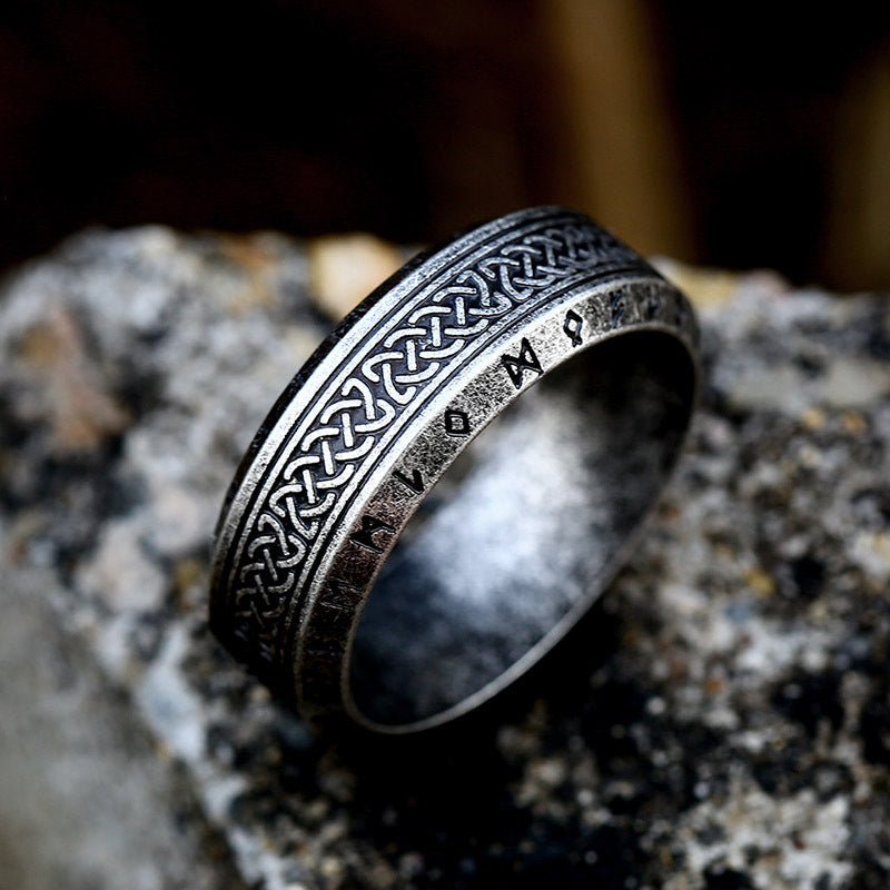 Fashion Stainless Steel Nordic Retro Viking Letter Rings
