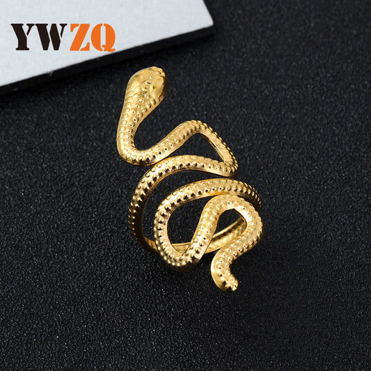 Men's Stainless Steel Ornament Personality Titanium Snake-shaped Rings
